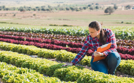 Female working in field