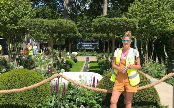 Floristry student Alison at the RHS Chelsea Flower Show