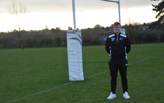 Moulton College rugby student Olly Frostick on campus