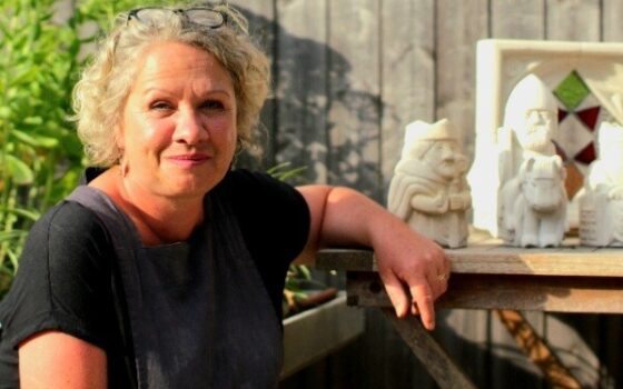 Louise Regan stonemasonry student on BBC Make it to Market image (Copyright BBC)