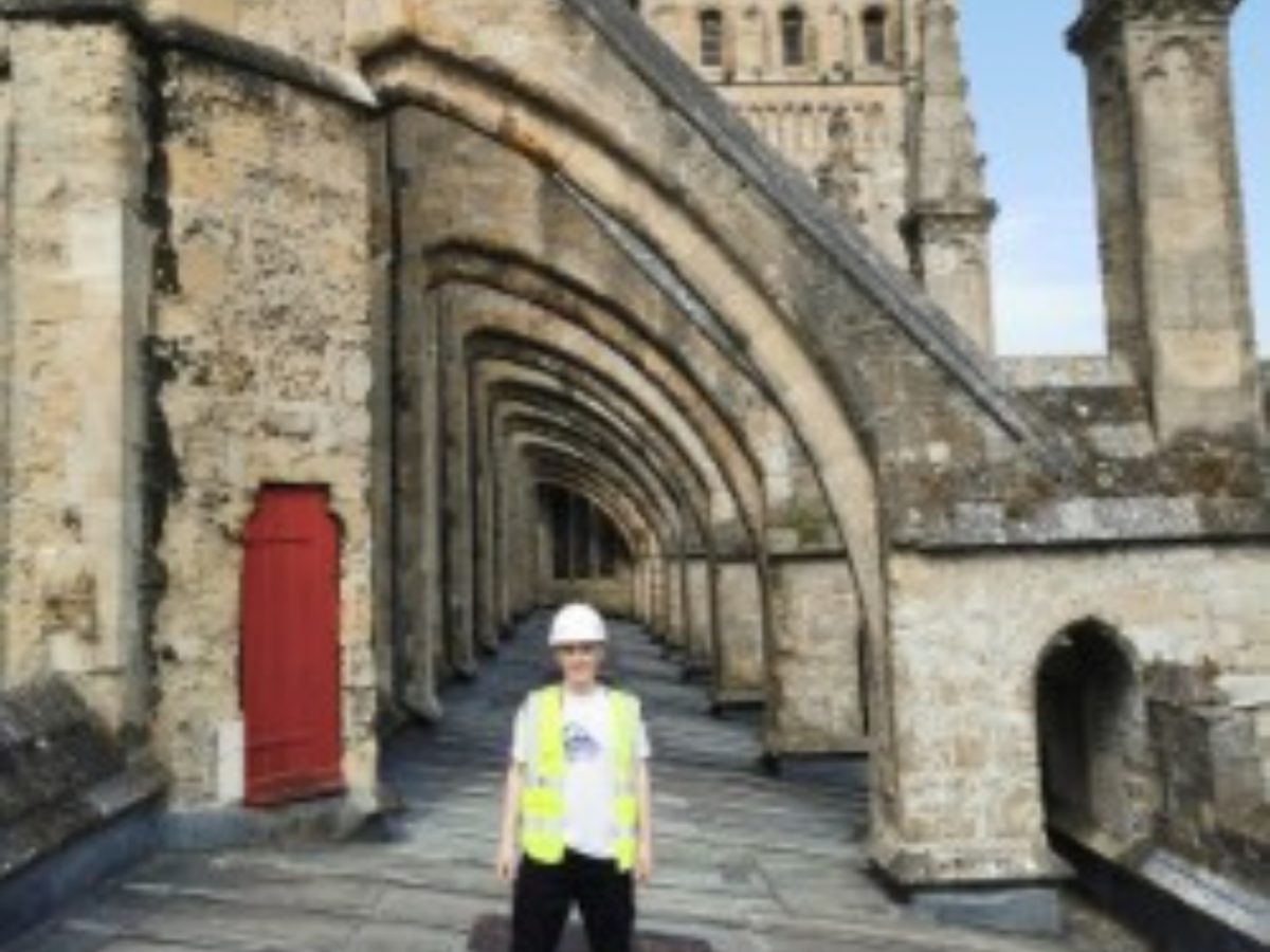 John in front of Exeter Cathedral