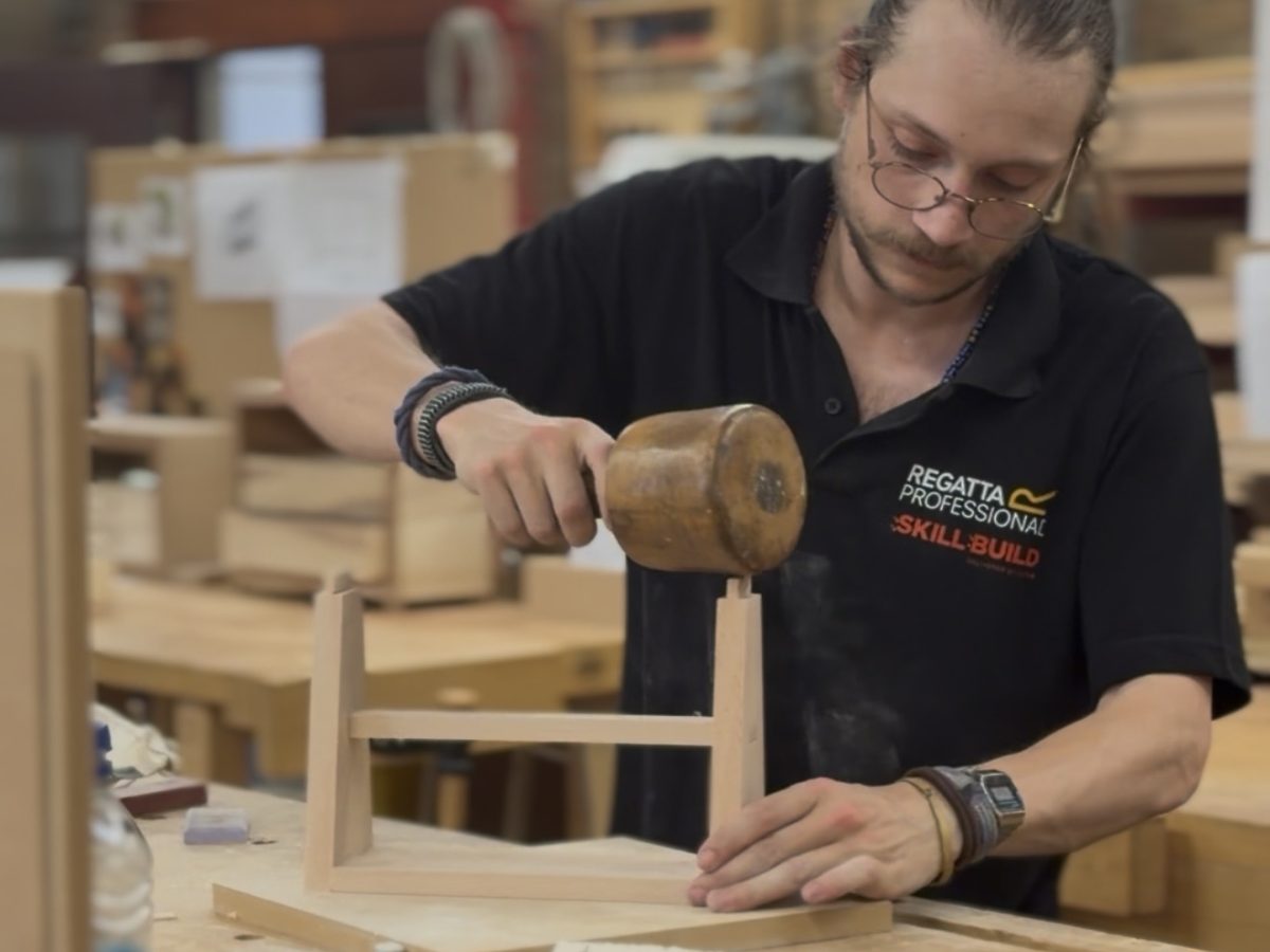 Matthew in SkillBuild competition