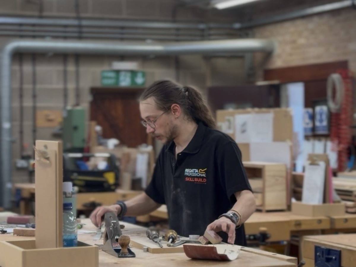 Matthew in the furniture workshop