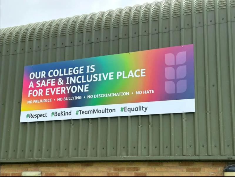 Our college is a safe & inclusive place for everyone banner