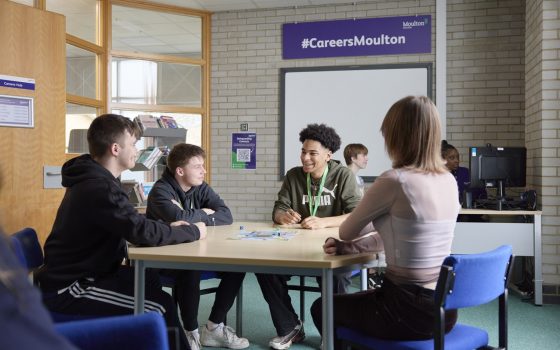 Careers Hub with students